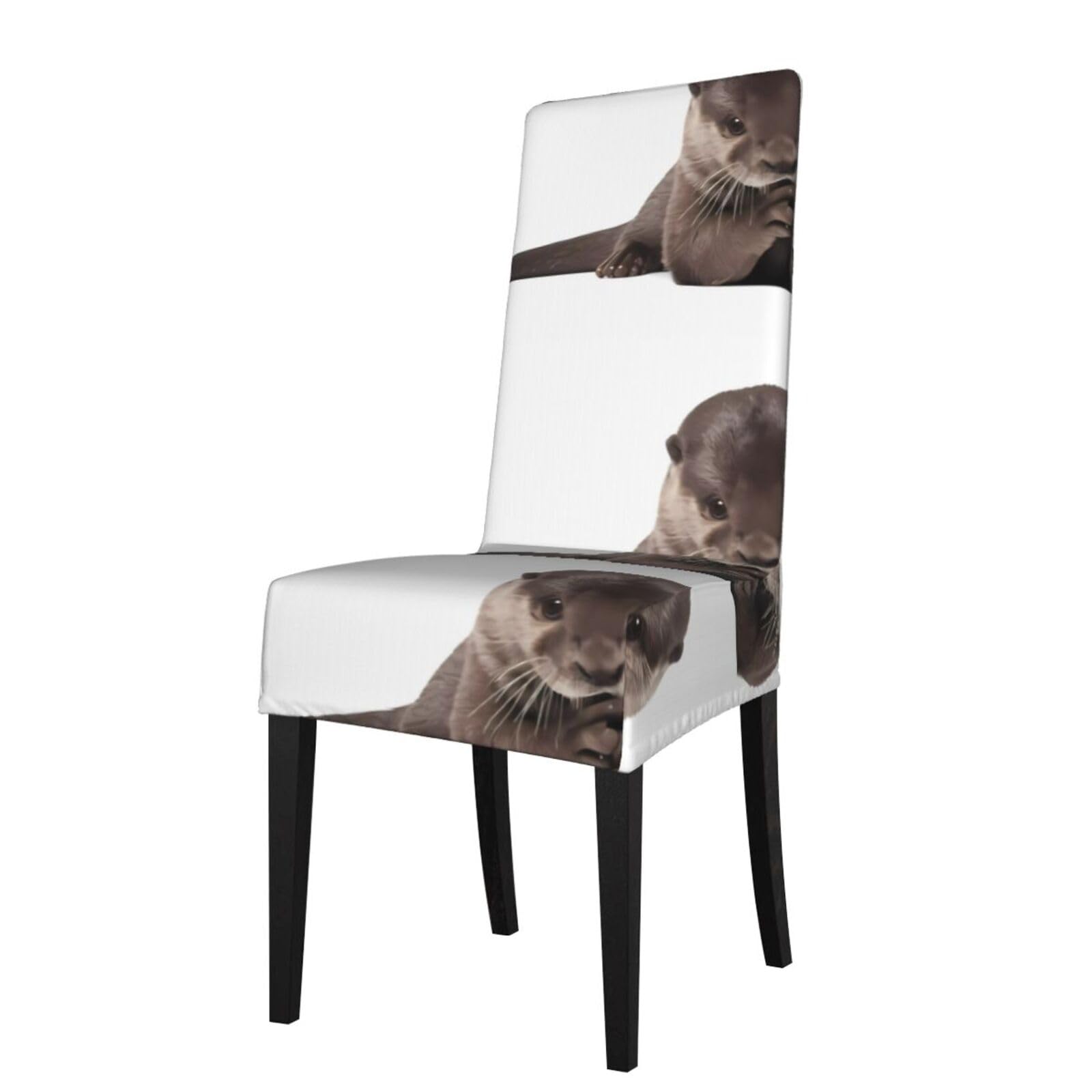 YYHHAOFA Cute Otter Prints Protection Cover for Dining Chair - Stretch Slipcovers, Easy Refresh for Your Dining Room & Event Decor