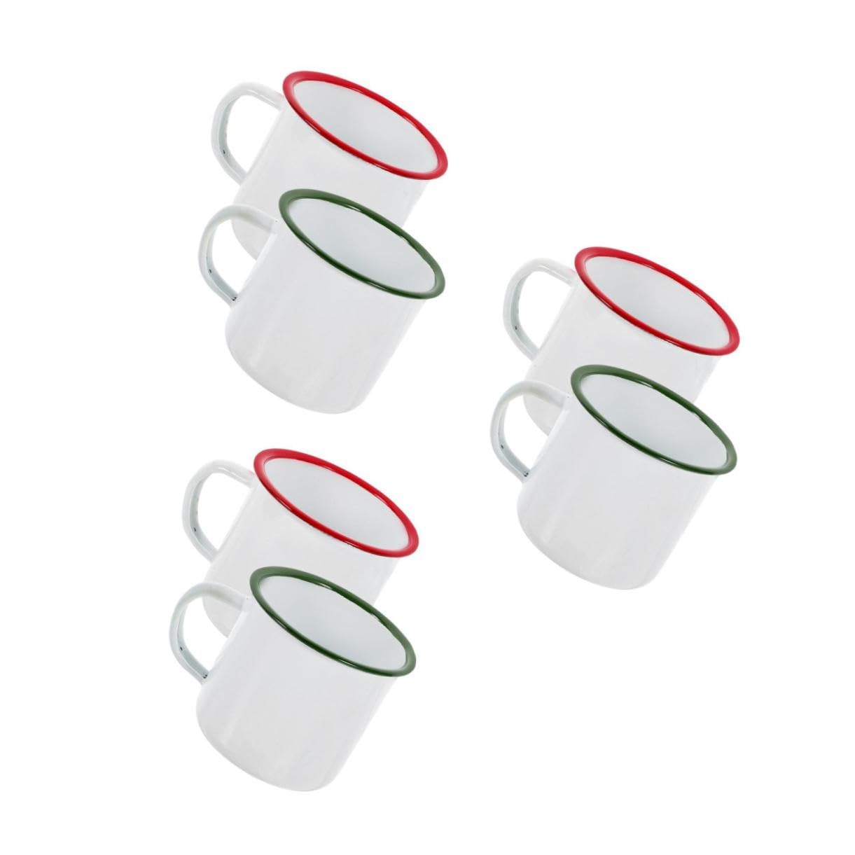 Milisten 3 Sätze Enamel Tassen Traditionelle Camping Becher Handliche Trinkbecher Für Kaffee Tee Milch Und Für Outdoor Aktivitäten Und Zuhause 2 Stücke * 3