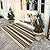 KIMODE Striped Fall Outdoor Rug 3'x 5',Washable Reversible Striped Outdoor Patio Rugs,Cotton Hand-Woven Farmhouse Welcome Layered Door Mats for Front Door,Entryway,Porch Fall Decor,Black and Khaki