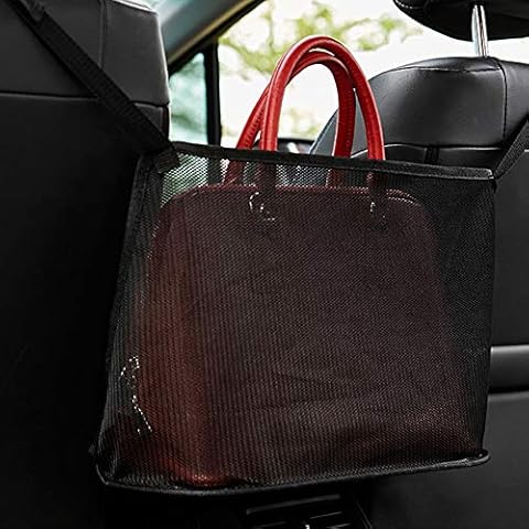 Abnilxt Car Net Pocket Handbag Holder,Driver Storage Netting Pouch, Seat Back Organizer Mesh Large Capacity Bag for Purse Storage Phone Documents Pocket,Handbag Holder Attaches to Headrest (Black) Cover