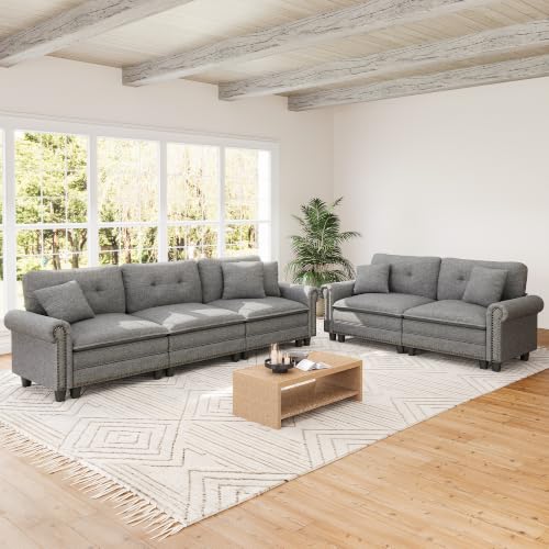 Image of SUNSHINE VALLEY Modular Sectional Couch and Loveseat Set for Living Room