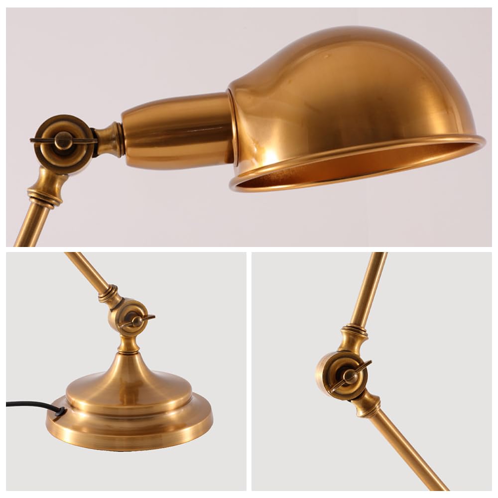 Lampada da scrivania Vintage con Braccio oscillante Regolabile a Collo D'Oca, lampade da Tavolo da Architetto, Camera da Letto, Comodino, Lampada da Comodino per Ufficio Domestico, Lavoro, Studio,