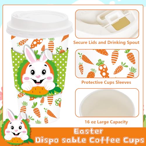 Gobelets café jetables lapin de Pâques pour buffet et réception de printemps - 4