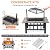 SINGLYFIRE 37 Inch Fire Pit Table with Grill for Outside Large Square Wood Burning firepit Heavy Duty Steel Bonfire Pit Cooking with Spark Screen Log Grate Poker for Backyard Garden Camping