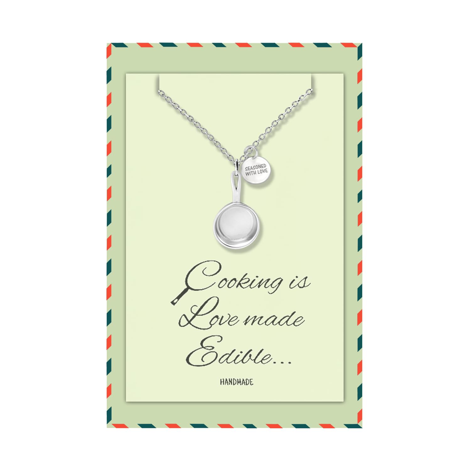 Handmade Pan Pendant Necklace, Gifts for Chefs, Gift for Bakers Mom and Cooking Lovers. Tiny Kitchen Stainless Steel Pastry Maker, Gifts for Mom on Mother's Day & Christmas