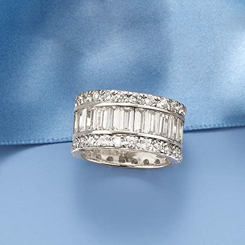 Ross-Simons 6.95 ct. t.w. Baguette and Round CZ Eternity Band in Sterling Silver4