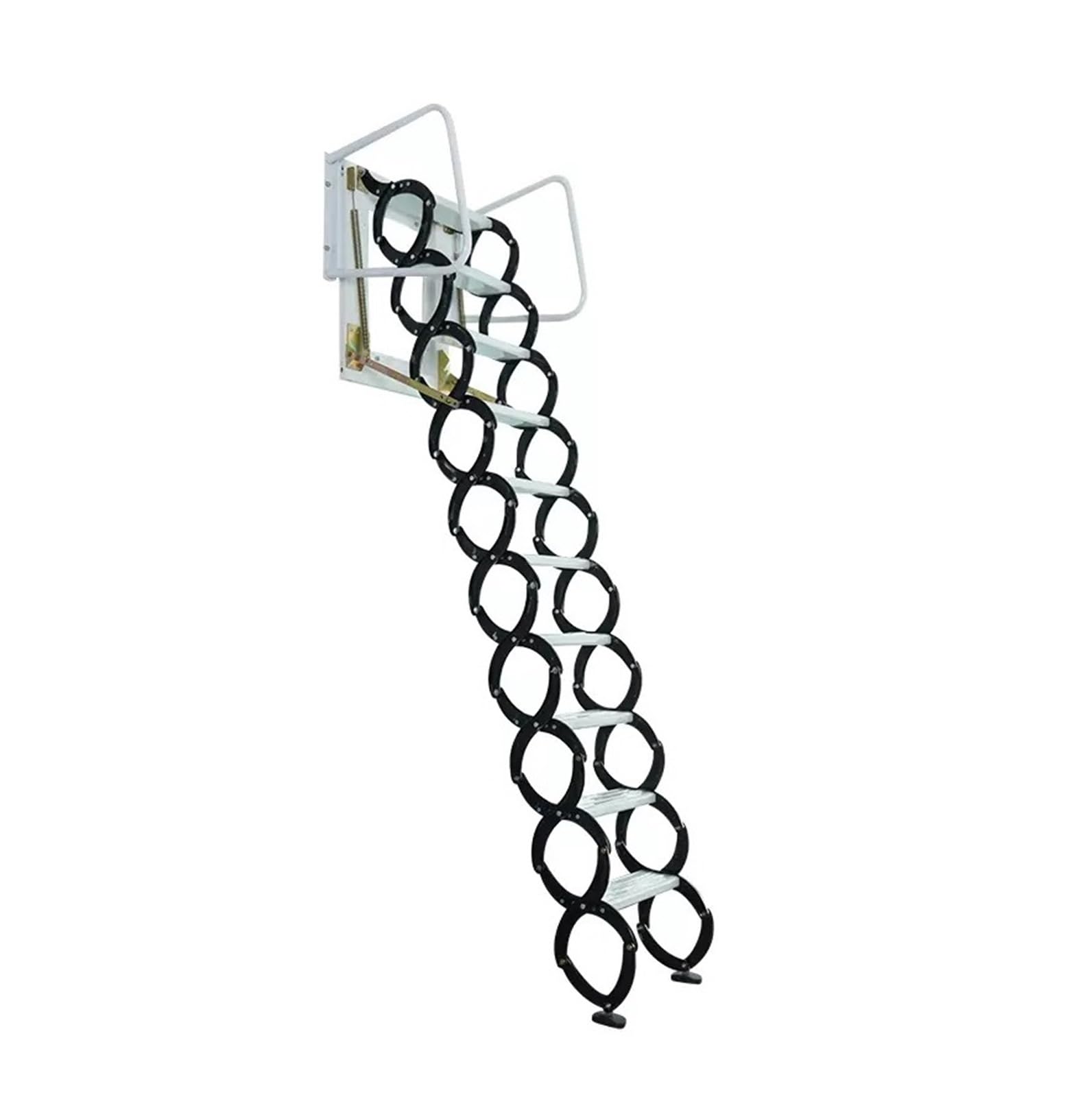 loft ladders Wall-Mounted Pull Down Attic Stairs Retractable Loft Ladder Foldable Space-Saving, for Attics Garages Roofs pull down(2.9-3.2m)