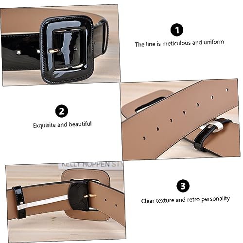 1pc Adjustable Wide Pu Patent Leather Waistband for Dresses and Casual Wear Elegant Shiny Lady Belt for Jeans and Fashion Styles for Her2