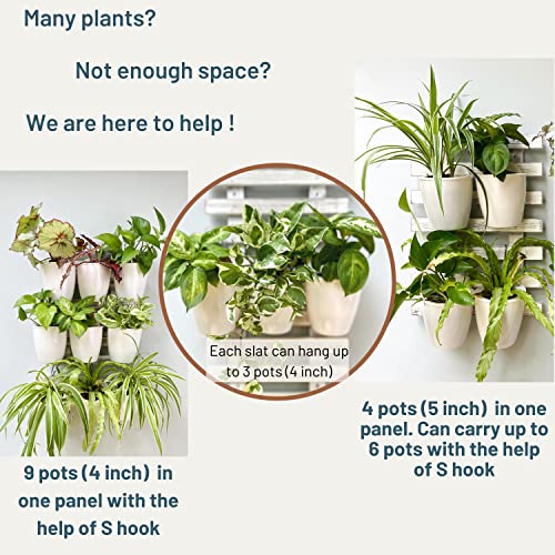 Shoplala Wooden Wall Planters - 2 Pack Wall Hanging Planters For Indoor Plants, White Rustic Wood Wall Mounted Flower Pot Holder Vertical Succulent Orchid Airplant Frame Display 15.7" (40Cm) #TOP6