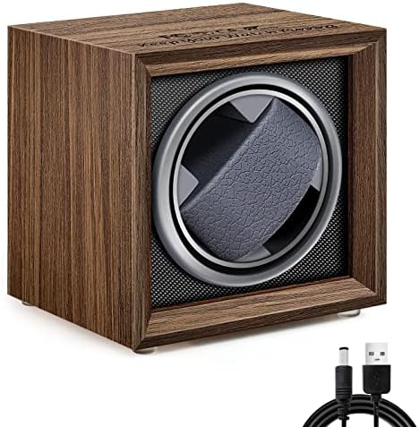 Automatic Watch Winder Box Automatic Watch Winder Watch Winder with Quiet Motor Watches Movement Device Watch Turner Mainspring Wooden Watch Winder USB Powered Black