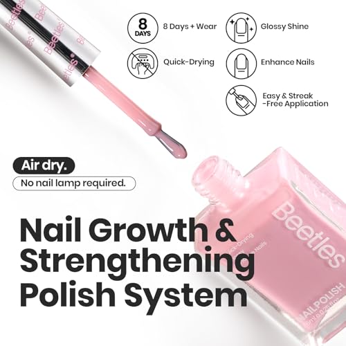 Beetles Jelly Nail Polish Set, 6 Colors Pink Nude Purple Velvet Glow Quick Dry Nail Polish Long Lasting Nail Strengthener Polish Gift for Girls Women — view 2