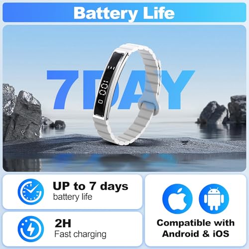 Image of Smart Bracelet for Women, Health Activity Fitness Trackers, 24 /7 Heart Rate | HRV & Stress Monitor, 24H Sleep Tracker, Smart Wristband with 2 Bands, Free APP for iOS & Android, Grey