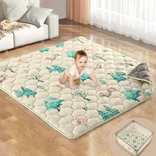 Image of Baby Play Mats for Floor, 50x50 Thicken Play Mat for Playpen, Premium Soft Cushioning Foam Playmats for Babies, Toddlers and Infants, Non-Slip Foldable and Machine Washable Baby Crawling Mat