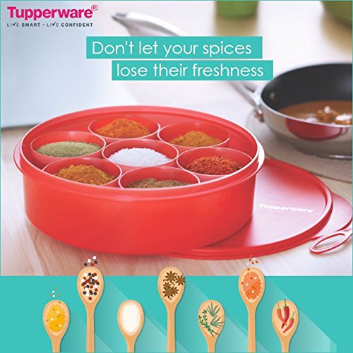 Tupperware Multicolor Vibrant Spice Box, 5 cm (H) x 6 cm (L), Airtight, One-touch Seal