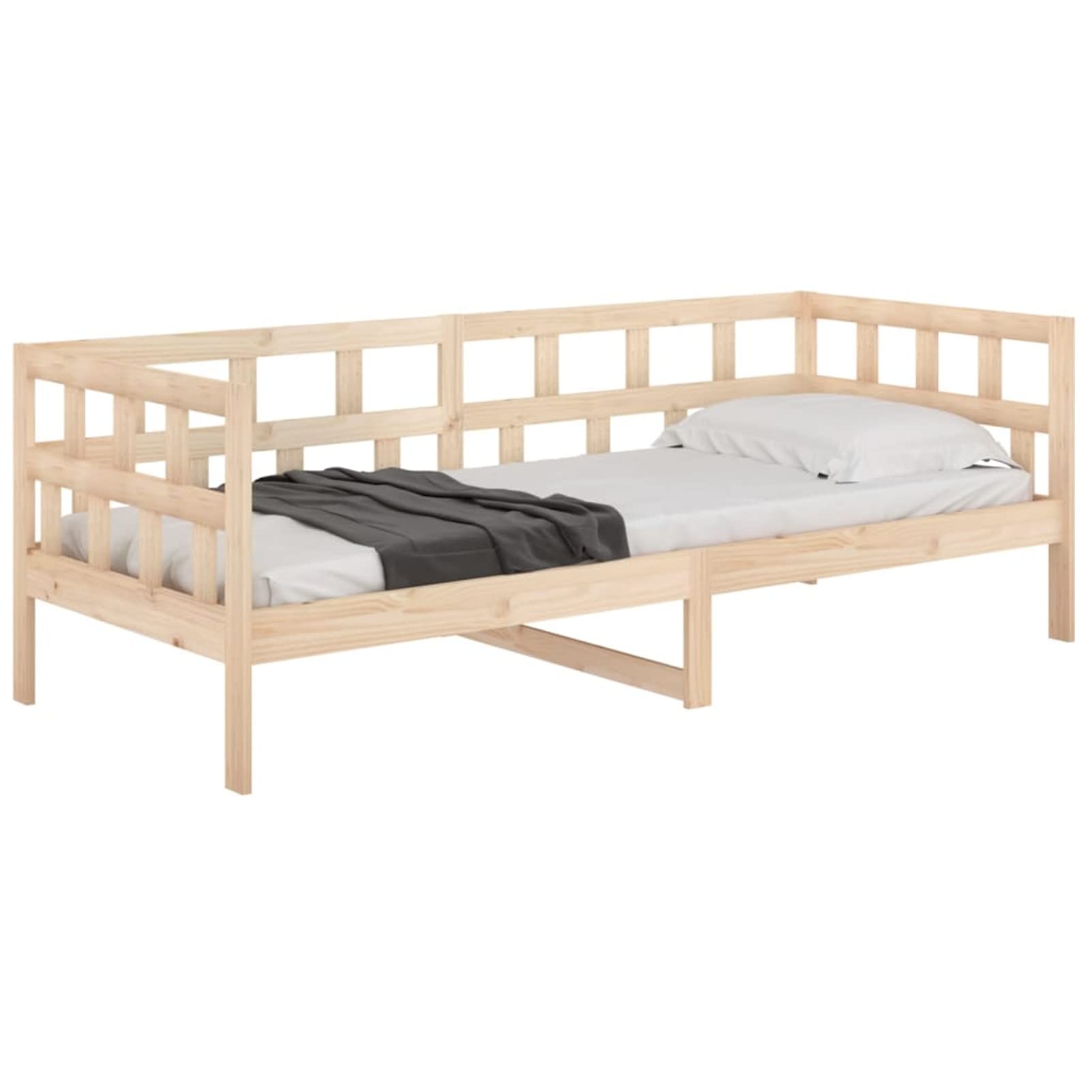 ARKEM Divano Letto,Letto per Ospiti,Letto Funzionale Estraibile con Contenitore,Dormeuse in Legno Massello di Pino 90x200 cm