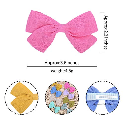 30Pcs Baby Girls Hair Bows Clips Linen Hair Barrettes Boutique Hair Accessories For Kids Toddlers Babies In Pairs #TOP4
