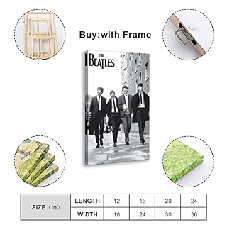 Poster vintage Les Beatles sur toile – Décoration murale – Pour salon, chambre à coucher – 50 x 75 cm - Les Beatles, Paul McCartney, John Lennon, RIngo Starr, George Harrison Poster vintage Les Beatles sur toile - Décoration murale - Pour salon, chambre à coucher - 50 x 75 cm – Image 2