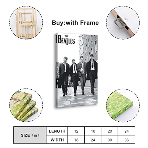 Poster vintage The Beatles sur toile – Décoration murale – Pour salon, chambre à coucher – Cadre : 30 x 45 cm - Les Beatles, Paul McCartney, John Lennon, RIngo Starr, George Harrison Poster vintage The Beatles sur toile - Décoration murale - Pour salon, chambre à coucher - Cadre : 30 x 45 cm – Image 3
