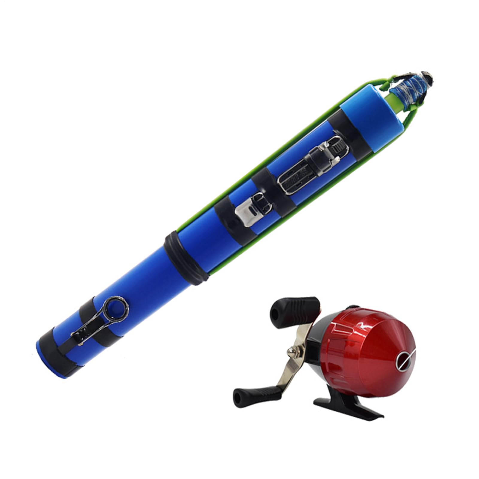 Canne à Pêche Compacte Style Lance-pierre – Avec Moulinet Intégré – Pour Bar, Truite, Poisson-chat – Eau Douce Et Salée – Légère Et Portable