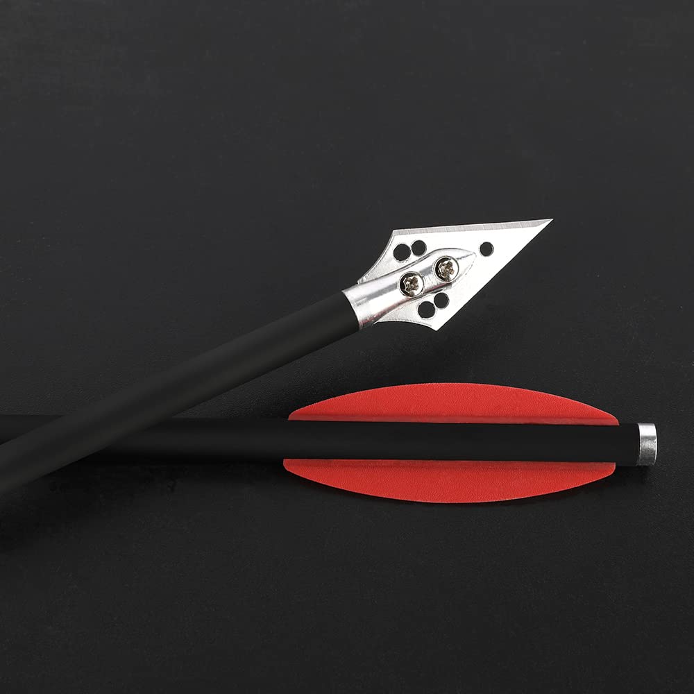 SHARROW Tiro con L'Arco Frecce di Balestra in Carbonio 7 Pollici Balestra Bulloni Frecce di Caccia con 2 Lame Broadheads in Acciaio per la Pratica di Balestra Caccia