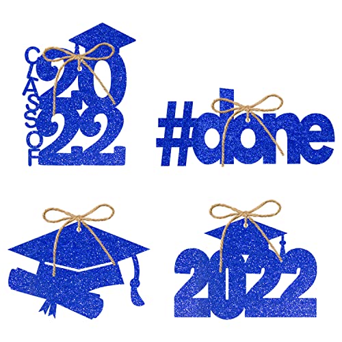 Blue Glitter Graduation Tags