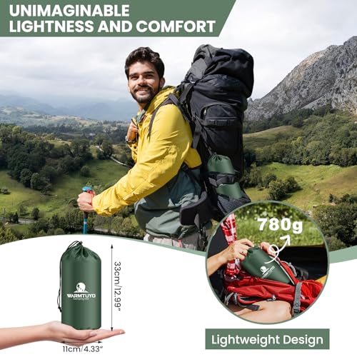 WARMTUYO Isomatte Camping, Ultraleicht Camping Aufblasbare Matratze mit Fußpresse Pumpe und Kopfkissen… – Ansicht 2