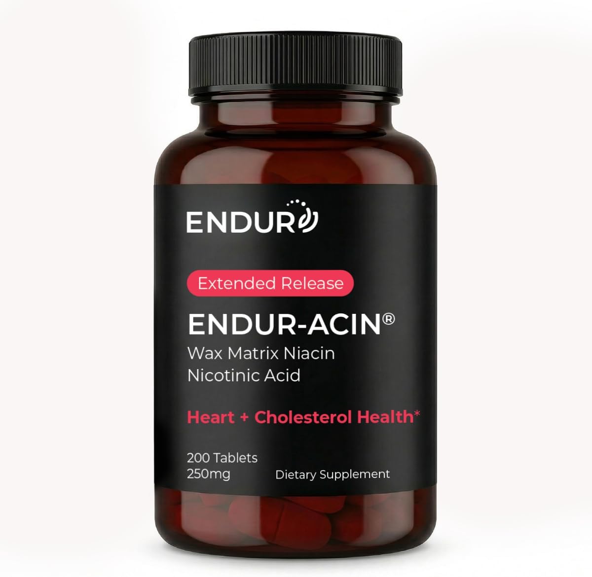 Endurance Products Endur-Acin Low-Flushing Extended Release Niacin 250mg Tablets, 190ml