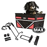 TRAVELIN K9 Pet-Pilot MAX Dog Bicycle Basket Carrier | 8 Color Options for Your Bike (RED)