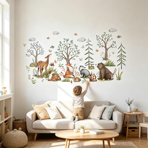 Vinilos decorativos con animales para pared, para cuarto de bebé miniatura 3