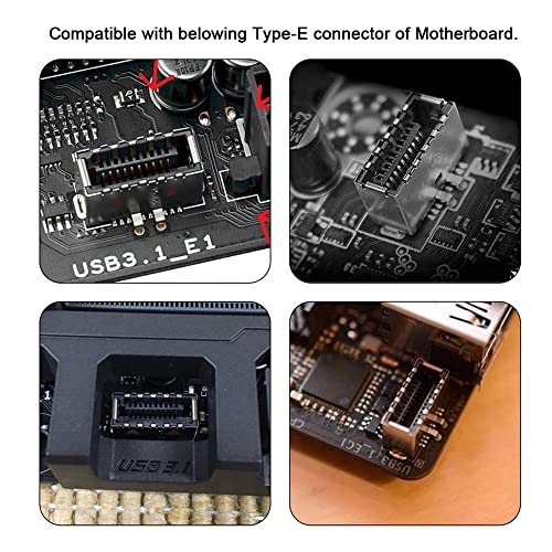 Image of xiwai 2pcs USB 3.1 Front Panel Header Male Type-E to Type-A & Type-C USB-C Motherboard Extension Data Adapter