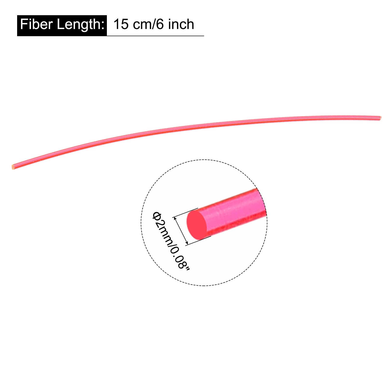 QUARKZMAN Sostituzione Fibra Ottica Mirino Aste, 5pz 2mmx15cm PMMA per Archi Mirini DIY Arte Fluorescenza Rosso