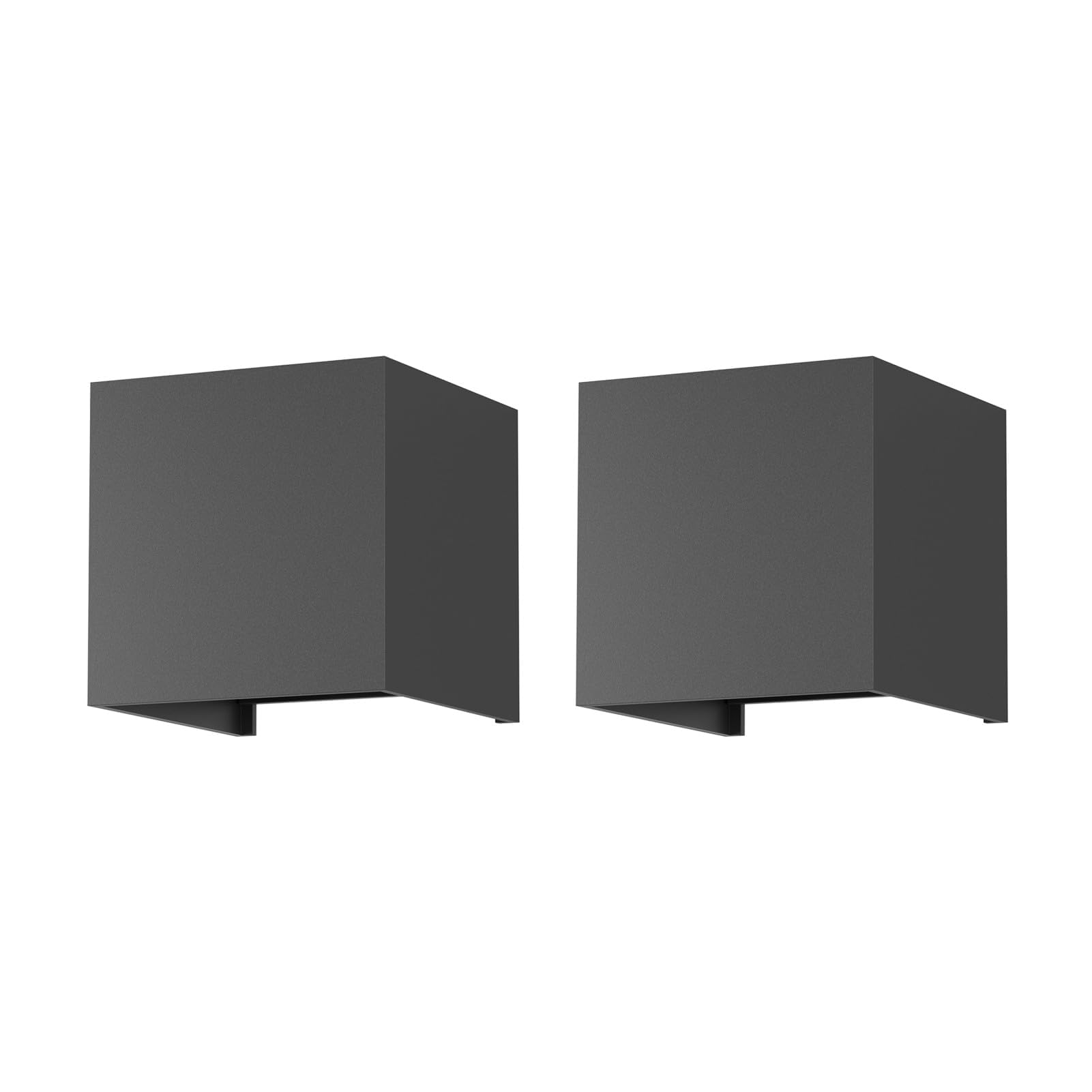 Klighten 2 Piezas Aplique Exterior Pared 12W 4000K Blanco Natural Aplique de Pared Ángulo de haz Ajustable Aplique Exterior Aluminio Impermeable IP65 (Gris oscuro)