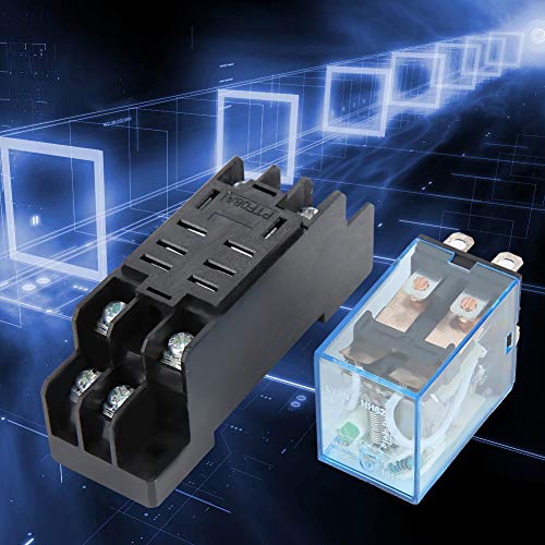 Relé de 8 pines con base LY2NJ 2NO 2NC 10A para paneles de control industriales de 12V 2