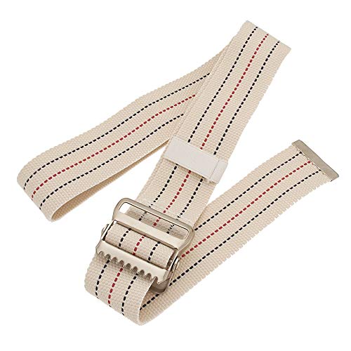 ASA Techmed Walking Gait Belt with Metal Buckle and Belt Loop Holder, Patient Transfer Belt - Mobility Aid for Caregivers, Nurses, Home Health Aides, Physical Therapists - Beige - 54"