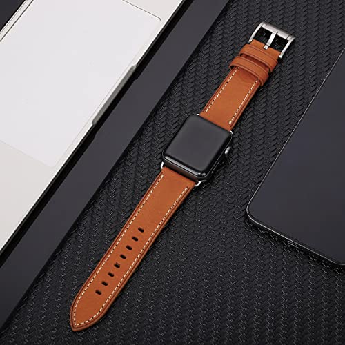 Image of HUAFIY Compatible for Apple Watch Bands 42mm 44mm45mm46mm 49mm 38mm 40mm41mm, Genuine Leather Band Strap for iWatch Series 11 /10 /9 /8,7,6,5,4,3,2,1, Ultra3 2 1