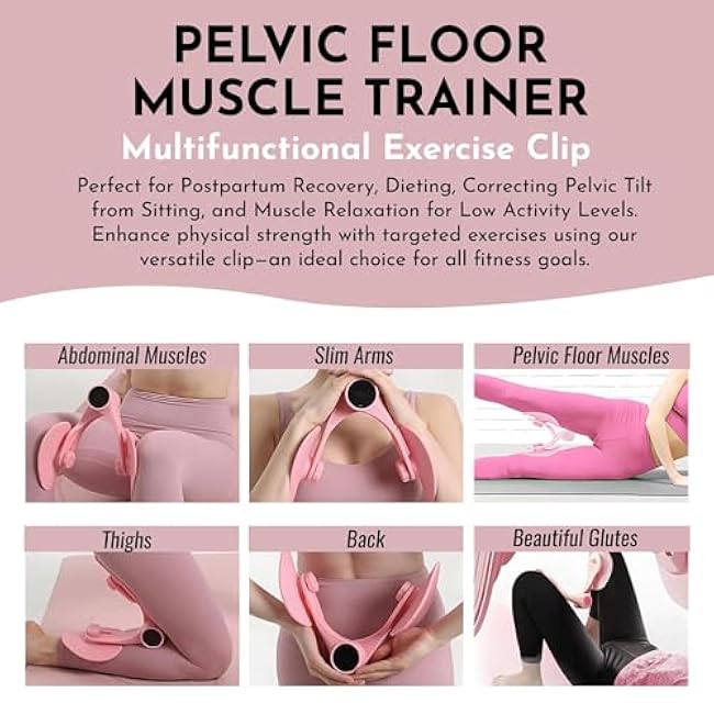 Pelvic Floor Thigh Exercise Device - Portable Kegel System Strengthening Exerciser for Men Women Inner Outer Muscle - Hip Abductor Master Trainer & Leg Workout Toner Equipment for Home Fitness