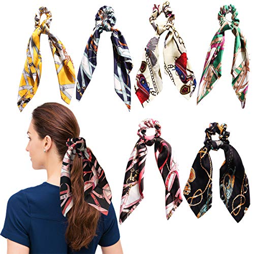 Hair Scrunchies Elastic Hair Bands Chiffon Flowers Scrunchy Ties Hair Scarf Ties Ponytail Holder Vintage Accessories for Women Girls