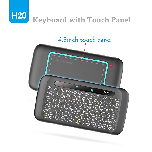 H20 Mini Wireless Handheld Keyboard Remote with Touchpad Mouse Combo Backlit 2.4Ghz Rechargeble Work with USB Receiver for Computer,Android Tv Box,HTPC,IPTV,PC,Windows,OS etc
