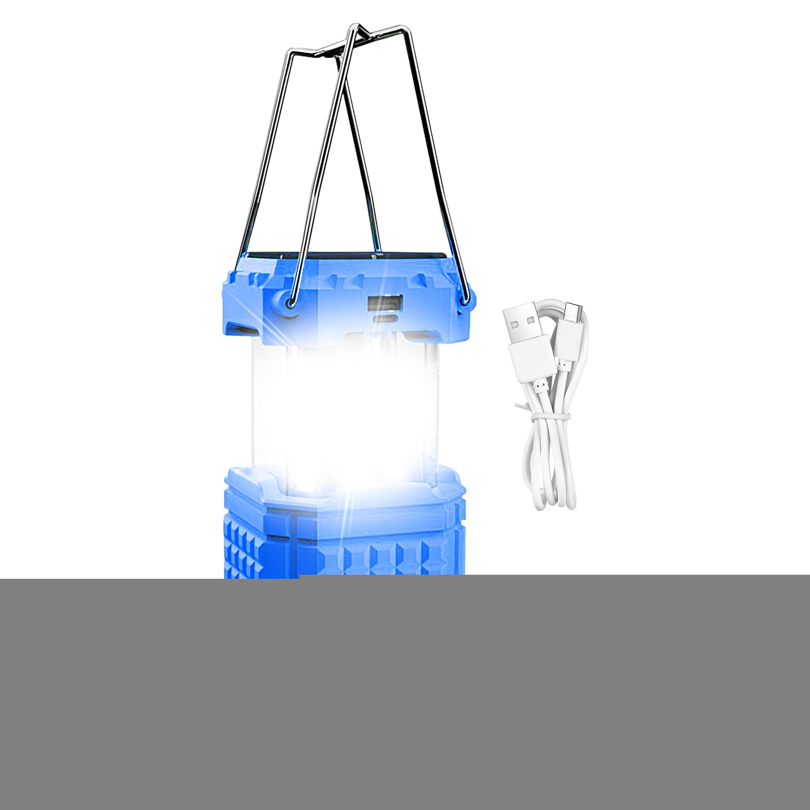Lampe de camping solaire Lampe Torche Pliable | Lampe LED de Tente Solaire USB Pour Jardin, Cour, Arrière-cour, Patio, Randonnée, Escalade, Plage, Barbecue, Réparation