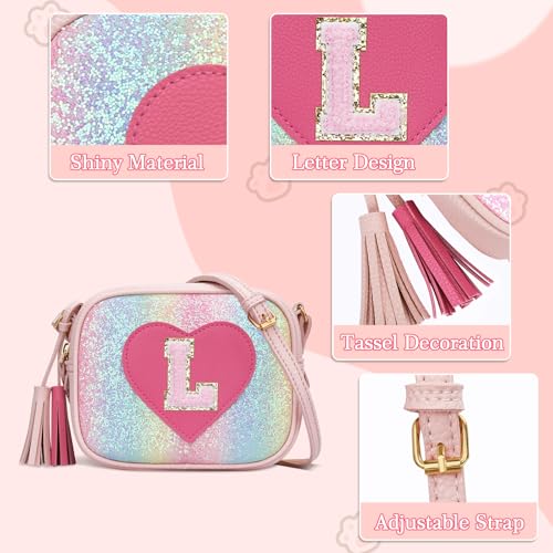 Image of KKXIU Birthday Gifts for Girls Initial Toddler Purse Cute Kids Crossbody Bag