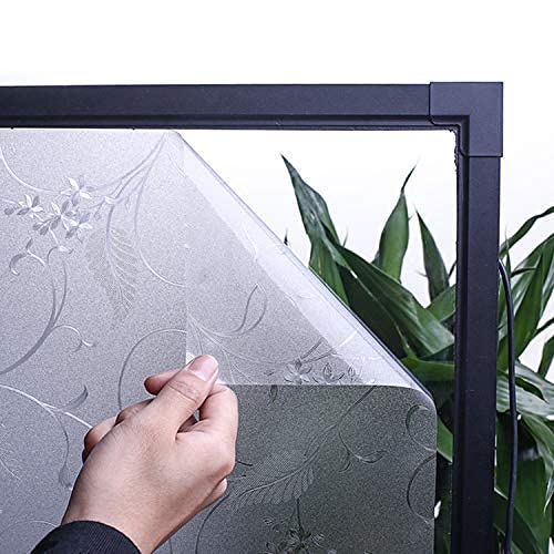 Niviy Window Privacy Film Wheat Flower Frosted Window Glass Film No Glue Door Windows Covering for Office and Home Decoration, 35.4 x 78.7 inches