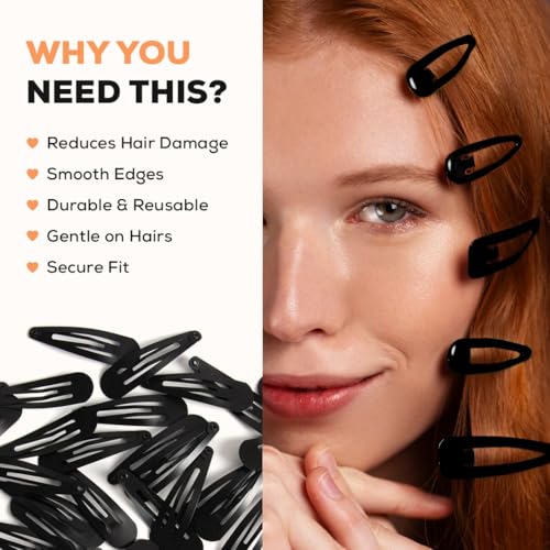 Image of Tic Tac Hair Clips for Women, Girls, Kids Pack of 24 Matte Black 5cm Medium Size Tik Tak Pin Clips, Korean Hair Accessories for Secure Hairs, Styling, Daily Use, Regular Premium Hair Pins