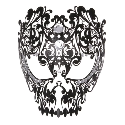 Masque gothique en métal Aroncent avec strass pour Halloween et bal masqué