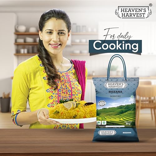 Image of Heaven's Harvest Rozana Basmati Rice | 5 KG (Pack of 3)