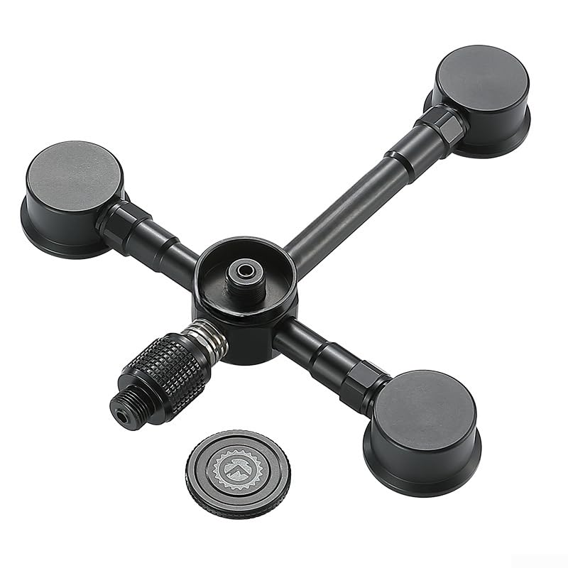 Adaptateur de distribution de gaz extérieur avec trois entrées de bidon de propane et capacité de sortie double cuisinière (noir)