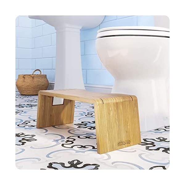 Squatty Potty Oslo Falten Bambus Toilette Hocker - 7-Zoll zusammenklappbar Badezimmer Hocker zum Erwachsene und Kinder… – Bild 9