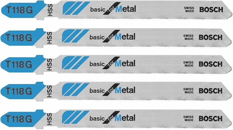 T118G 5 pc. 3-5/8 in. 36 TPI Basic for Metal T-Shank Jig Saw Blades
