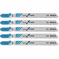 Vista 1 de Bosch T118G 5 piezas 3-5/8 pulgadas 36 TPI Basic para hojas de sierra caladora de metal con vástago en T