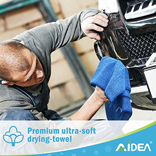 Aidea Professional Microfiber Drying Towel-2Pk, Premium Microfiber Towels, Scratch-Free, Strong Water Absorption Drying Towel For Cars, Suvs, Rvs, Trucks, And Boats Gifts(24 In. X 31 In.)-Blue #TOP3