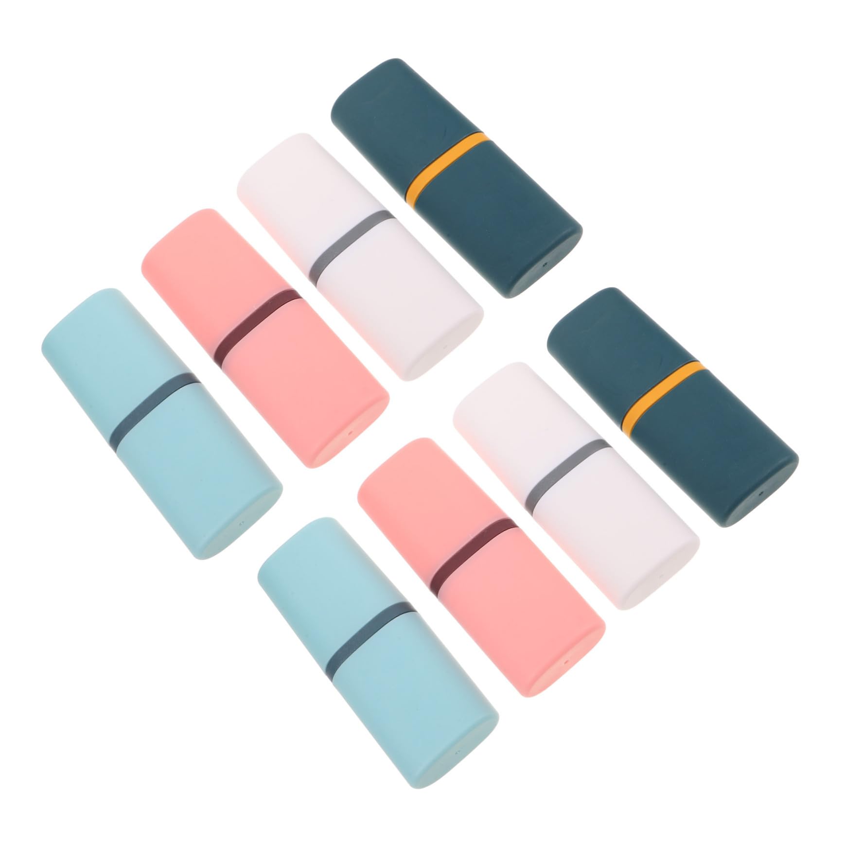 FRCOLOR 8pezzi Contenitore Porta Spazzolino Da Viaggio in Plastica Con Tazza e Portadentifricio Per Campeggio Scuola e Viaggi d Affari Organizzazione Salvaspazio